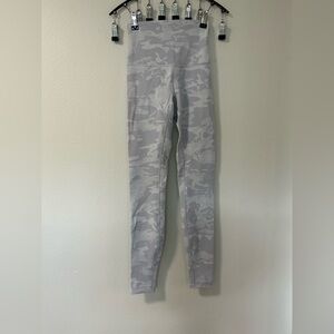 Lululemon White Camo Full-Length Ribbed Leggings